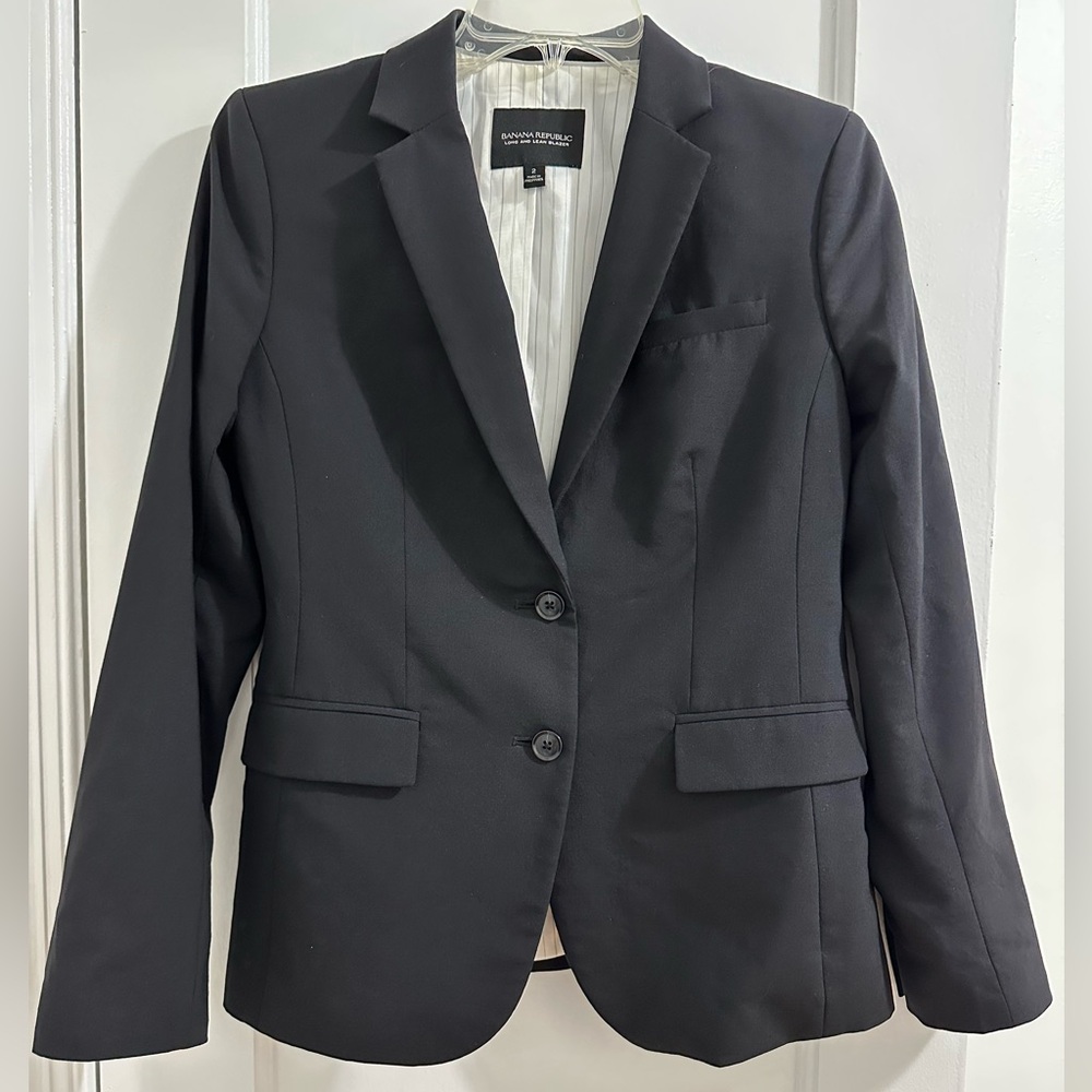 Banana Republic Lightweight Wool Long and Lean Blazer Jacket